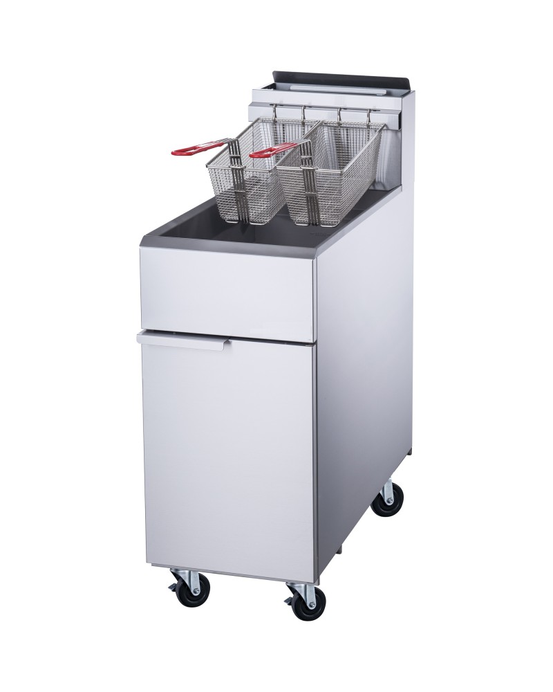 Twin Basket Professional Free standing Gas Fryer Single tank 22 litres 21kW | TurcoBazaar DCF22L