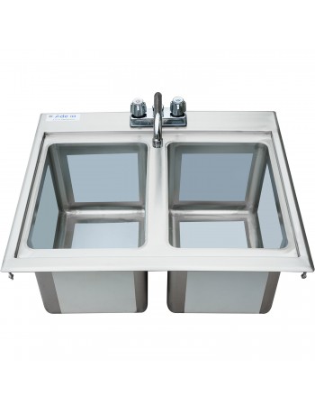 Drop-in Bar Sink 2 bowls Stainless steel | TurcoBazaar DIBS2FB101410