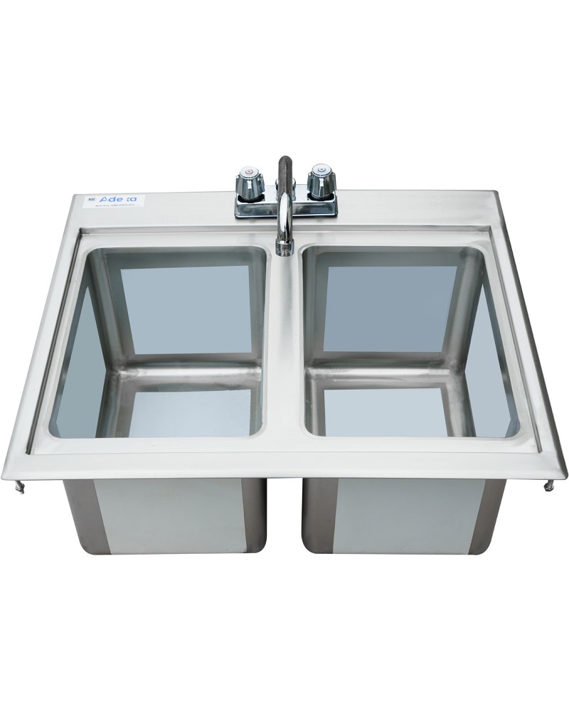 Drop-in Bar Sink 2 bowls Stainless steel | TurcoBazaar DIBS2FB101410