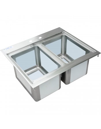 Drop-in Bar Sink 2 bowls Stainless steel | TurcoBazaar DIBS2FB101410