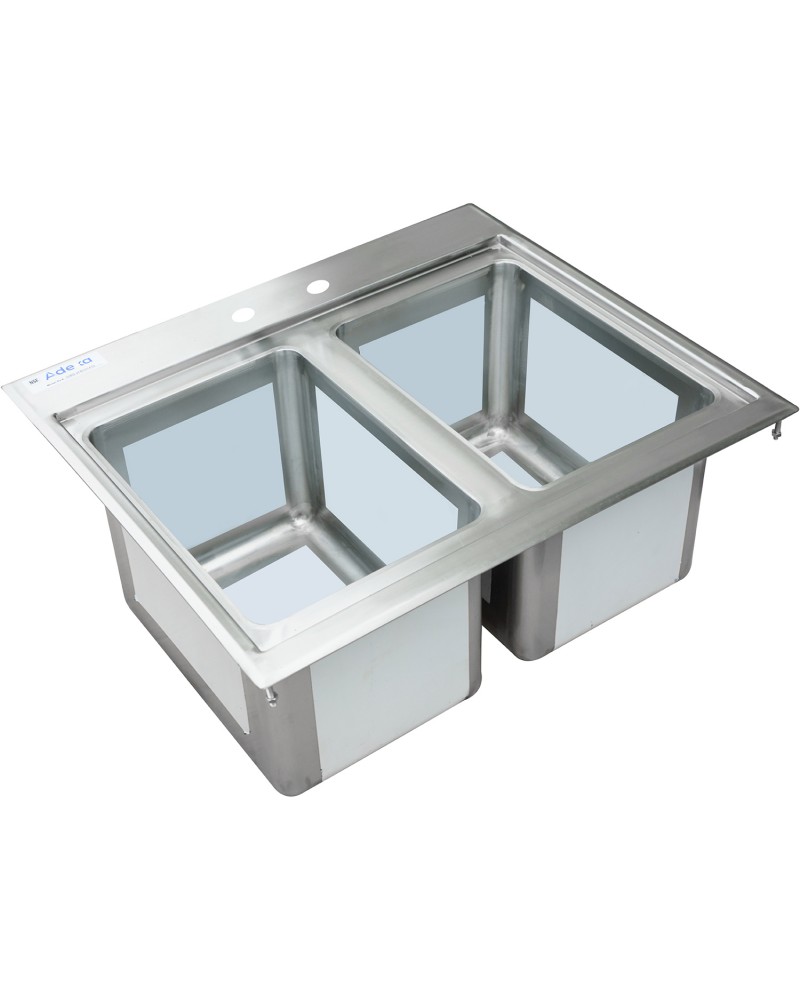 Drop-in Bar Sink 2 bowls Stainless steel | TurcoBazaar DIBS2FB101410