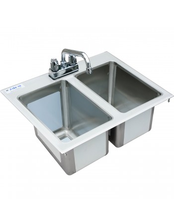 Drop-in Sink 2 bowls Stainless steel | TurcoBazaar DIS2DB101410