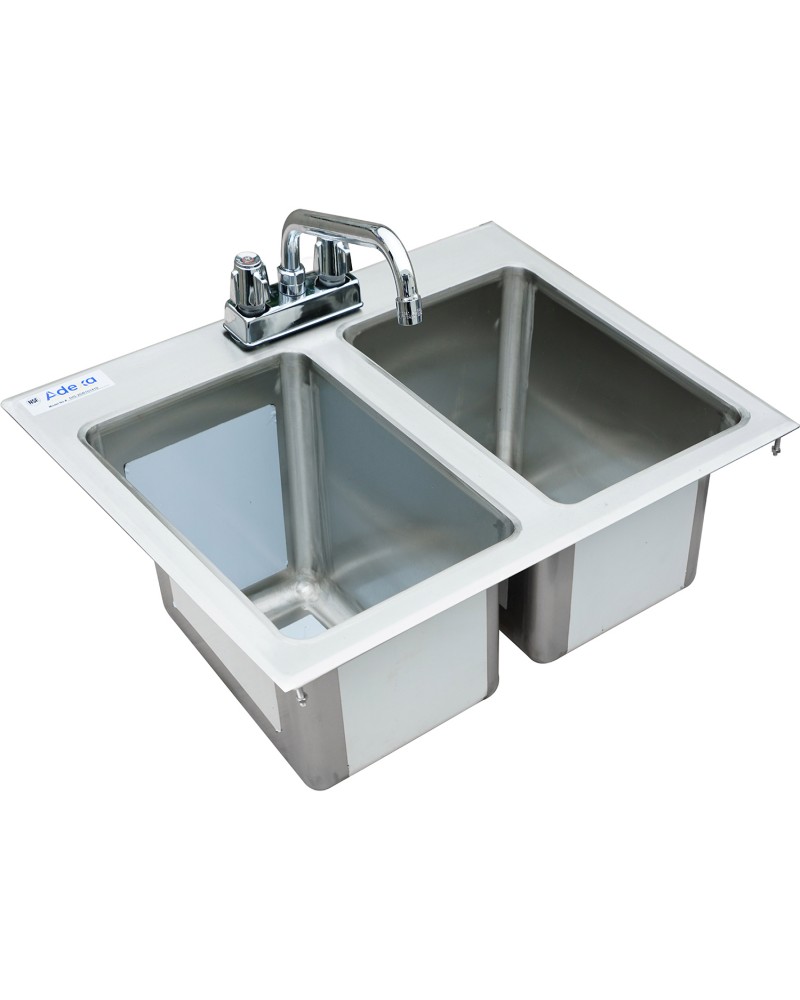 Drop-in Sink 2 bowls Stainless steel | TurcoBazaar DIS2DB101410