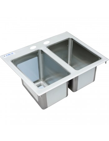 Drop-in Sink 2 bowls Stainless steel | TurcoBazaar DIS2DB101410