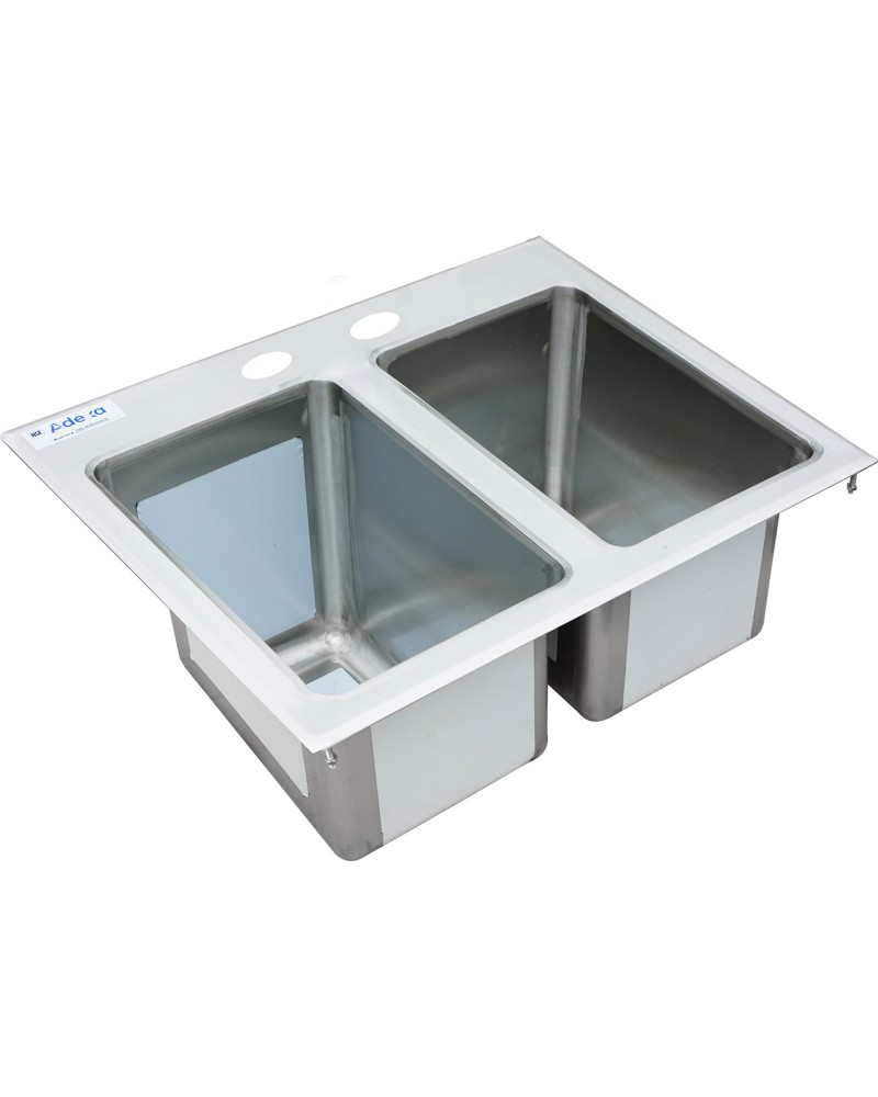 Drop-in Sink 2 bowls Stainless steel | TurcoBazaar DIS2DB101410