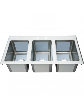 Drop-in Sink 3 bowls Stainless steel | TurcoBazaar DIS3DB101410