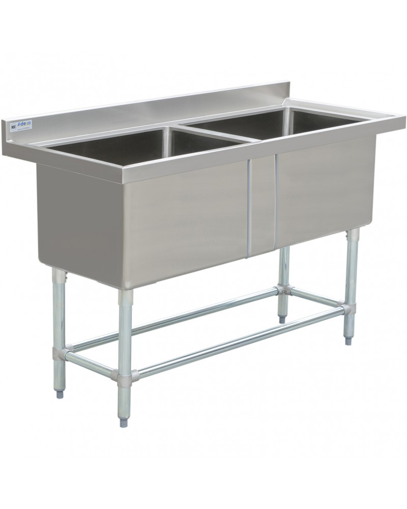 Commercial Double Pot Wash Sink Stainless steel 2 bowls Splashback 1410x600x900mm | TurcoBazaar DPSD600X1410