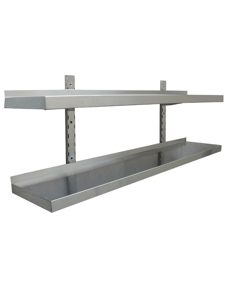 Height Adjustable Wall shelf 2 levels 1600x300mm Stainless steel | TurcoBazaar THWBS2R163 Height Adjustable Wall shelf 2 levels 1600x300mm Stainless steel | TurcoBazaar THWBS2R163