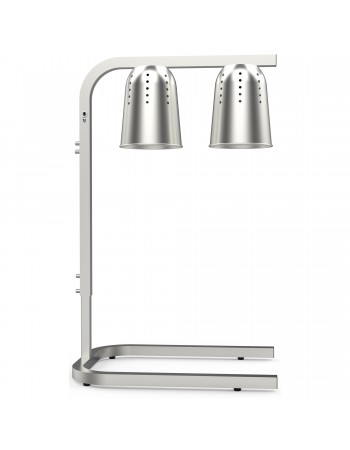 Double Head Freestanding Warming Lamp Infrared Food Warmer 470×360×759mm Silver Finish | TurcoBazaar DS570
