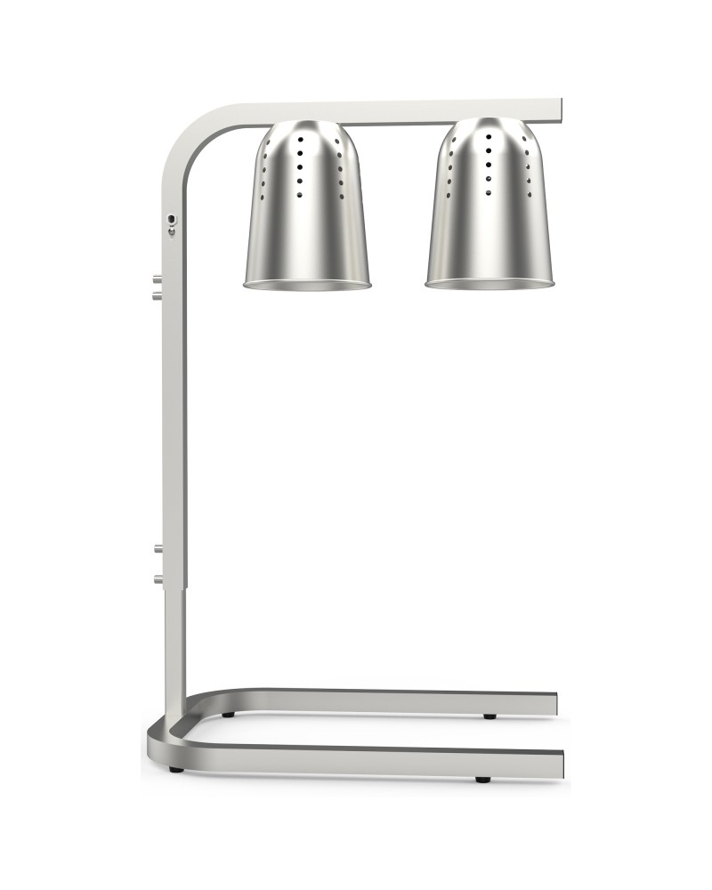 Double Head Freestanding Warming Lamp Infrared Food Warmer 470×360×759mm Silver Finish | TurcoBazaar DS570