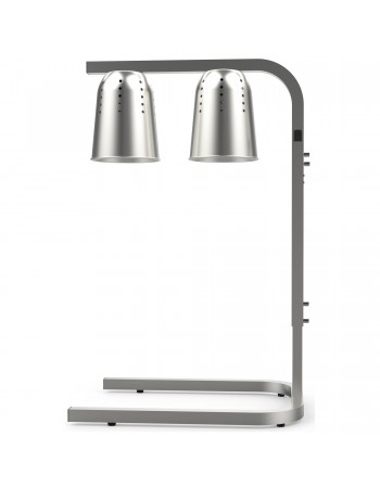 Double Head Freestanding Warming Lamp Infrared Food Warmer 470×360×759mm Silver Finish | TurcoBazaar DS570
