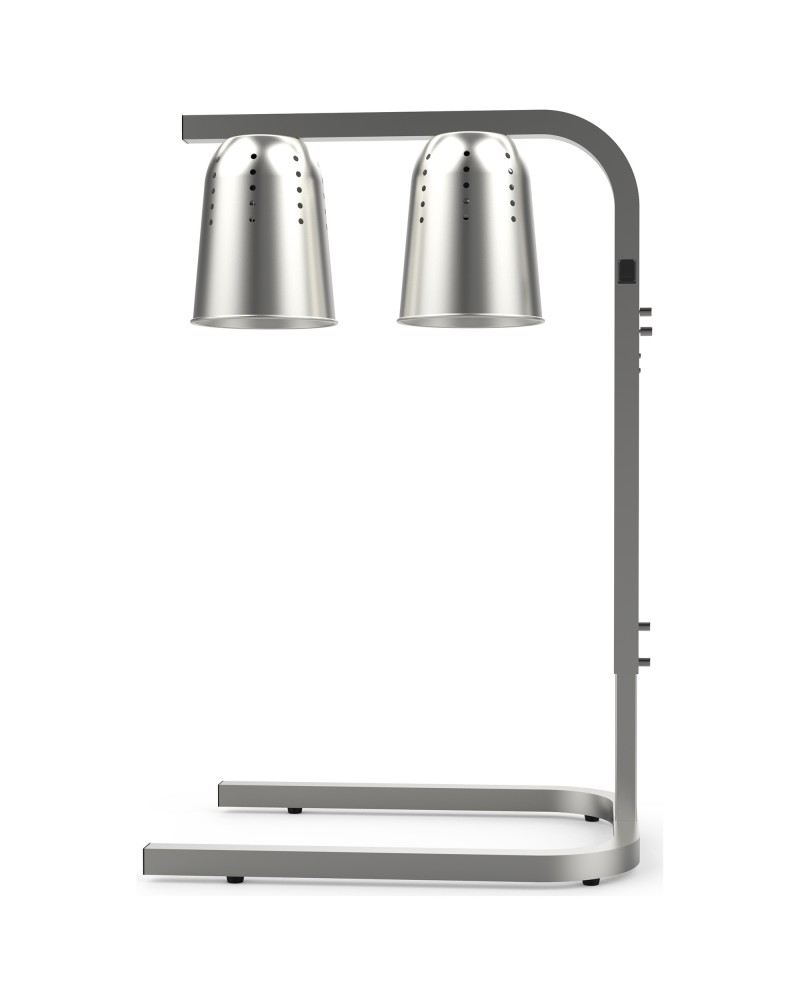 Double Head Freestanding Warming Lamp Infrared Food Warmer 470×360×759mm Silver Finish | TurcoBazaar DS570