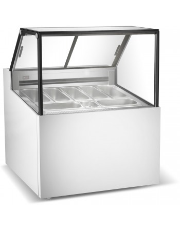Professional Gelato & Ice Cream Serving Display Counter 7 tubs Straight front | TurcoBazaar DW7