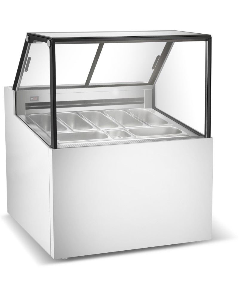 Professional Gelato & Ice Cream Serving Display Counter 7 tubs Straight front | TurcoBazaar DW7