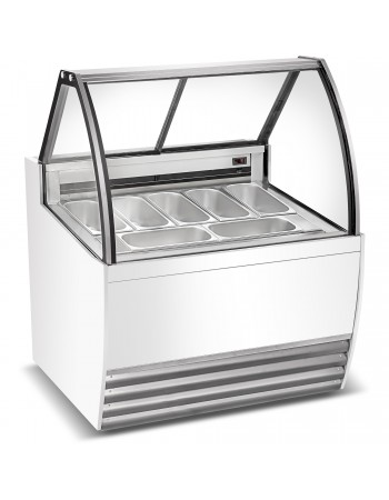 Professional Gelato & Ice Cream Serving Display Counter 7 tubs Curved front | TurcoBazaar DW7R