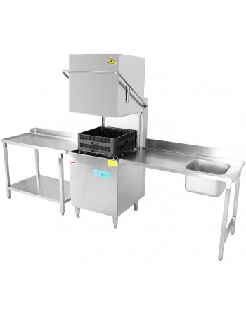 Unloading table Left side 600x650x850mm With bottom shelf With splashback Stainless steel | TurcoBazaar SWB6065L