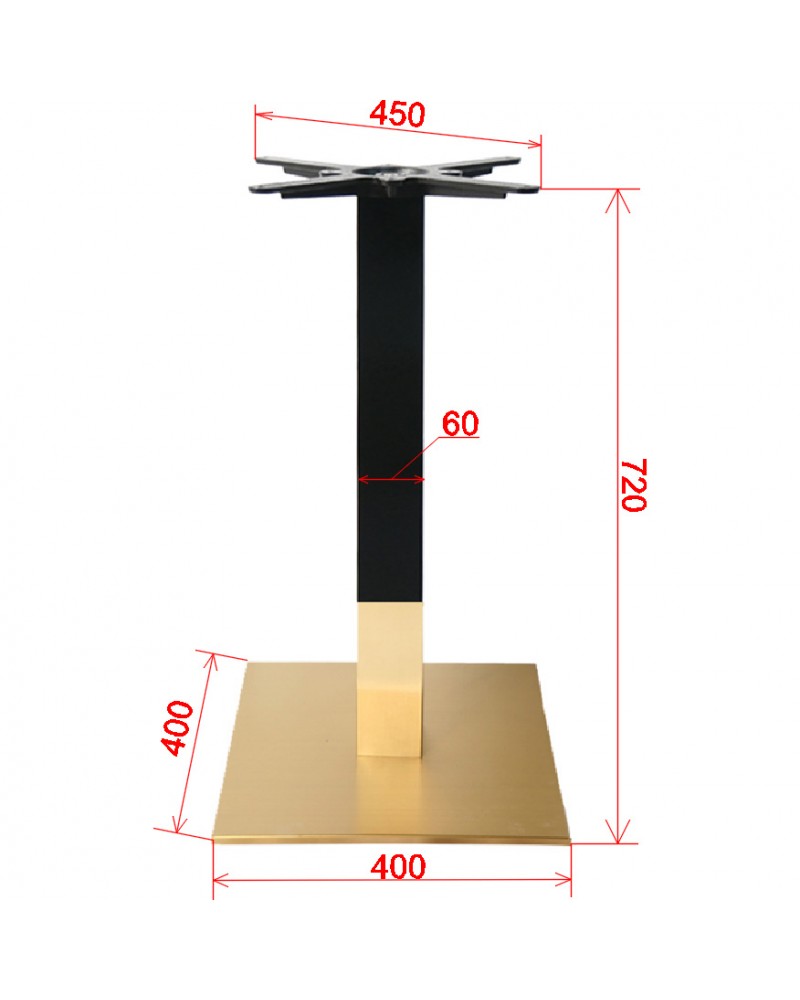 Black & Gold Table base Square 400mm Standard height | TurcoBazaar E007 Black & Gold Table base Square 400mm Standard height | TurcoBazaar E007