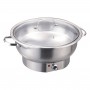 Chafing Dish Electric heating Round Glass lid Stainless steel 6 litres | TurcoBazaar ECD06DE