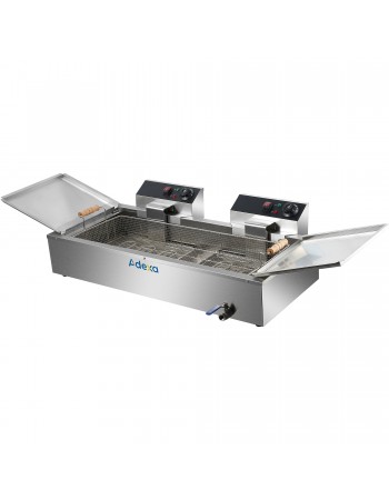 Commercial Fryer Single Tank Dual Zone Electric 26 litre 7.8kW Countertop Drainage tap | TurcoBazaar EF26L Commercial Fryer Single Tank Dual Zone Electric 26 litre 7.8kW Countertop Drainage tap | TurcoBazaar EF26L