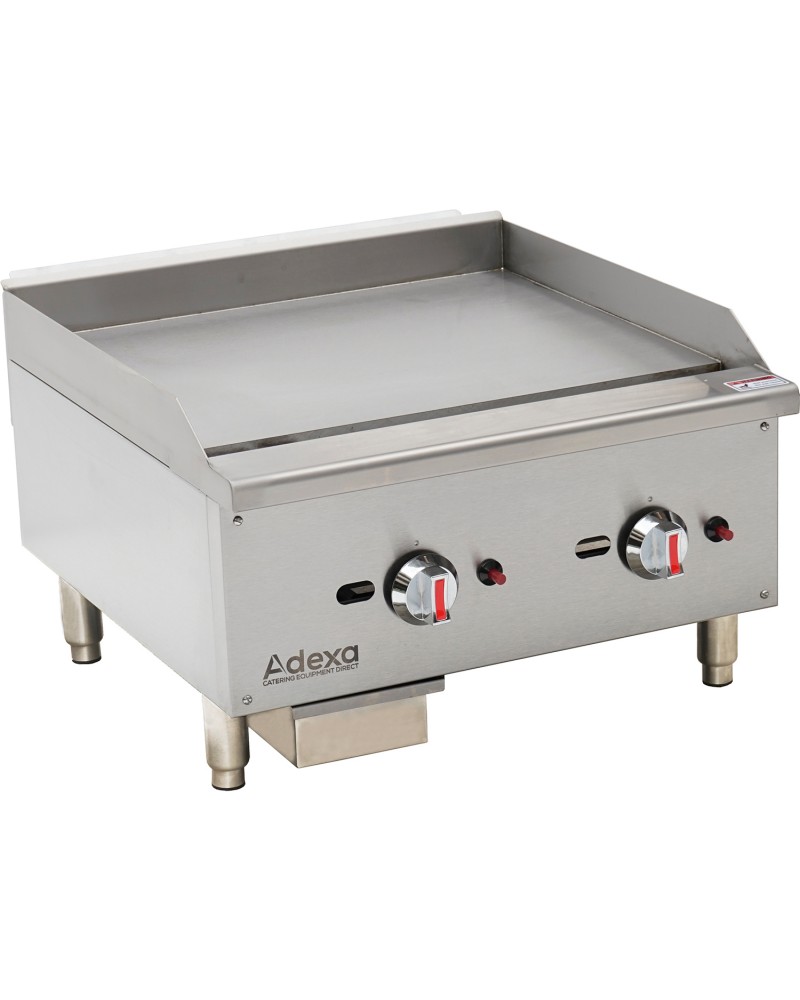Premium Commercial Gas Griddle Smooth plate 2 burners 15kW Countertop | TurcoBazaar EGG24S