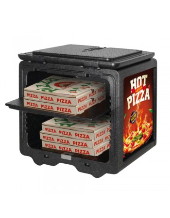 Front Loaded Pizza Box Transporter with label area | TurcoBazaar EPPMBP