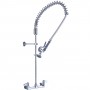 8" Wall Mount Commercial Pre-Rinse Faucet with Flexible Hose & Spray Valve Chrome Plated Brass | TurcoBazaar EQ2802A