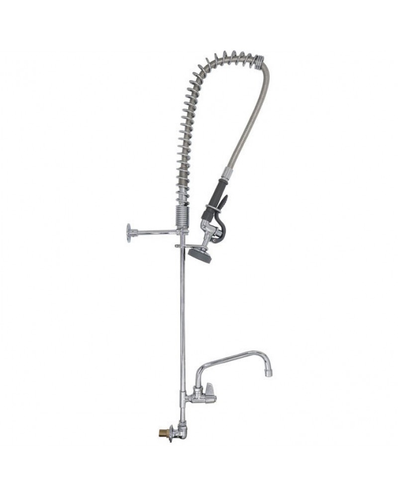 Backsplash Mount Mixing Faucet with 20" Riser & 37" Flexible Hose & 12" Swing Nozzle Chrome Plated Brass | TurcoBazaar EQ2811A12