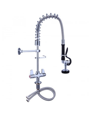 Pre Rinse Spray Unit Deck mount Double inlet Height 600mm Stainless steel | TurcoBazaar EQ7801A
