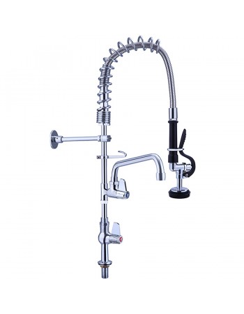 Pre Rinse Spray Unit with Swing faucet Deck mount Single inlet Height 600mm Stainless steel | TurcoBazaar EQ7803A08