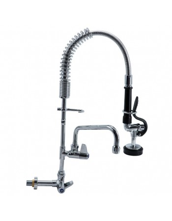 8" Desk Mount Mixing Faucet with 8" Riser & 18" Flexible Hose & 8" Swing Nozzle Hose Chrome Plated Brass | TurcoBazaar EQ7810A08