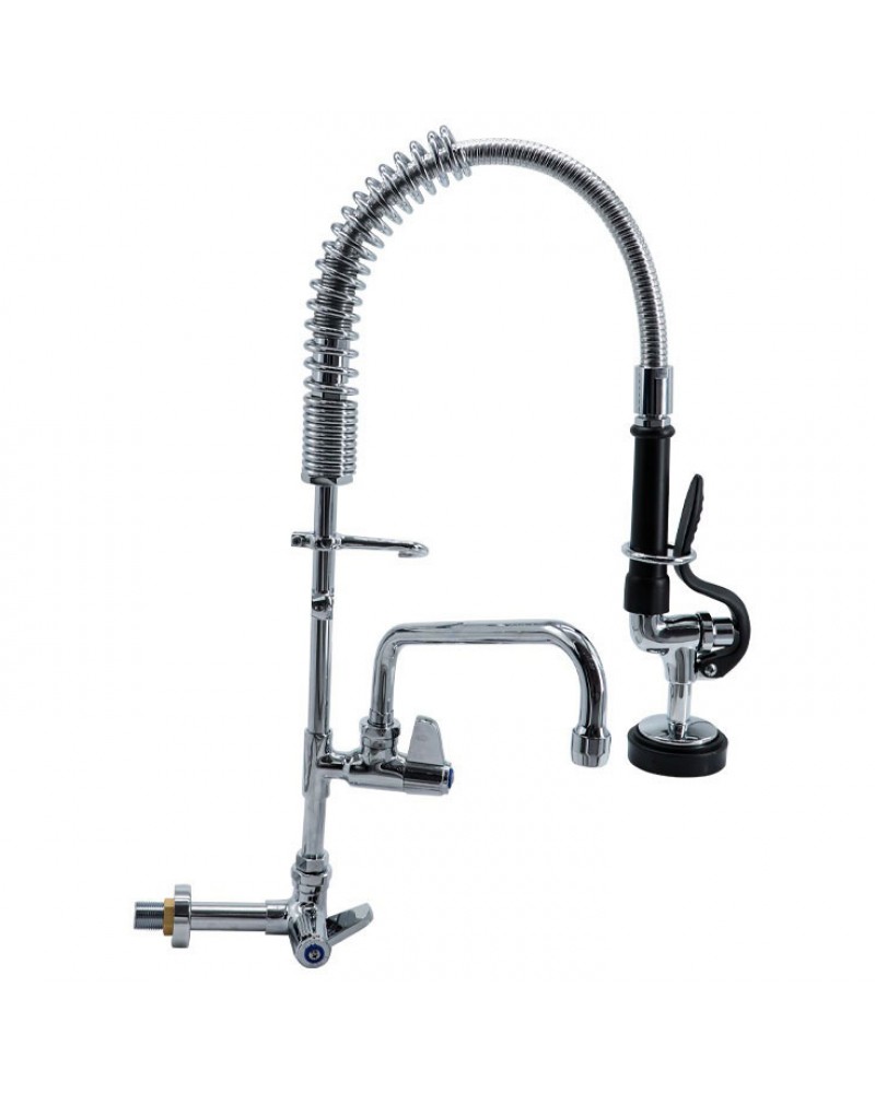 8" Desk Mount Mixing Faucet with 8" Riser & 18" Flexible Hose & 8" Swing Nozzle Hose Chrome Plated Brass | TurcoBazaar EQ7810A08