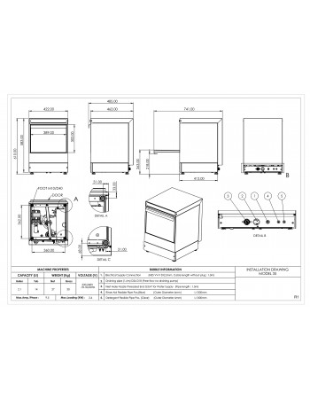 Commercial Glasswasher with 350mm Basket and Rinse Pump | TurcoBazaar EVW12 - MADE IN EUROPE Commercial Glasswasher with 350mm Basket and Rinse Pump | TurcoBazaar EVW12 - MADE IN EUROPE