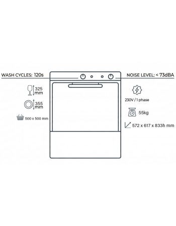 Commercial Dishwasher with Rinse, Detergent & Drain Pump 500 plates/hr capacity | TurcoBazaar EVW24 - MADE IN EUROPE Commercial Dishwasher with Rinse, Detergent & Drain Pump 500 plates/hr capacity | TurcoBazaar EVW24 - MADE IN EUROPE