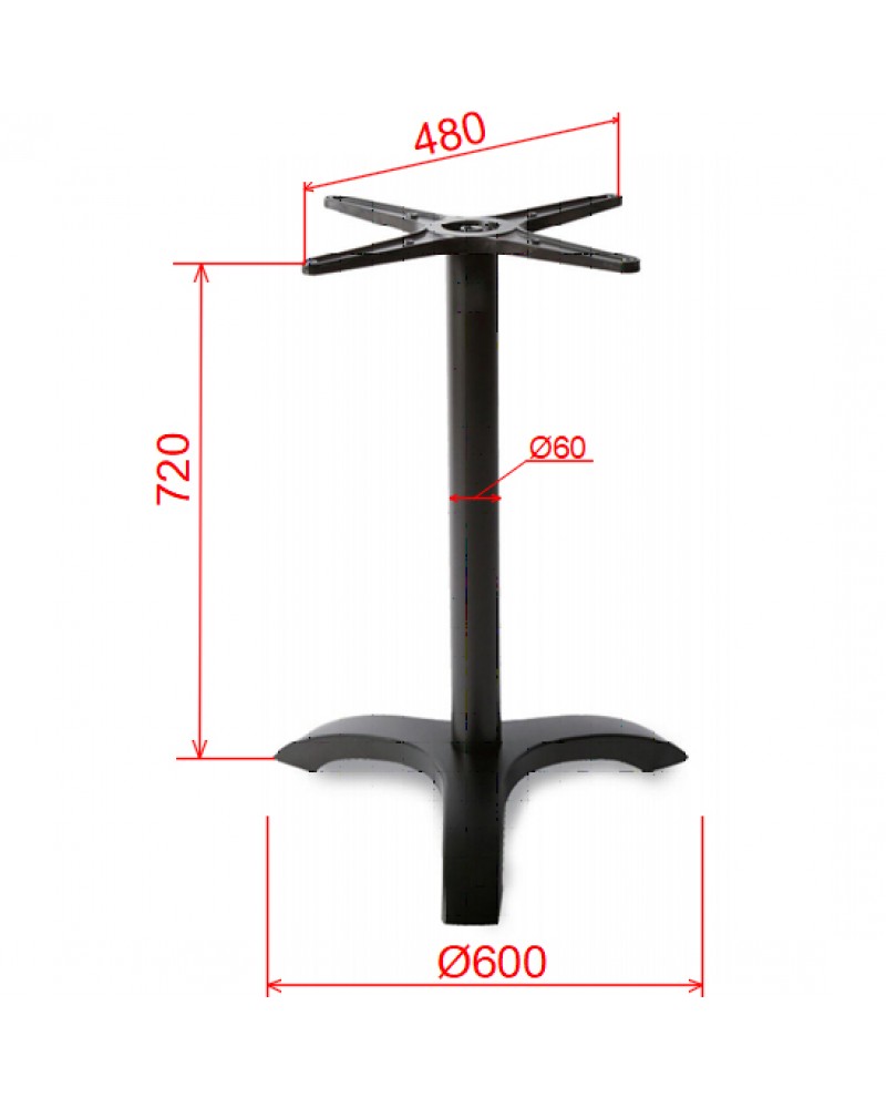 Black Cast Iron Table Base Tri-Leg 600x720mm | TurcoBazaar F008 Black Cast Iron Table Base Tri-Leg 600x720mm | TurcoBazaar F008