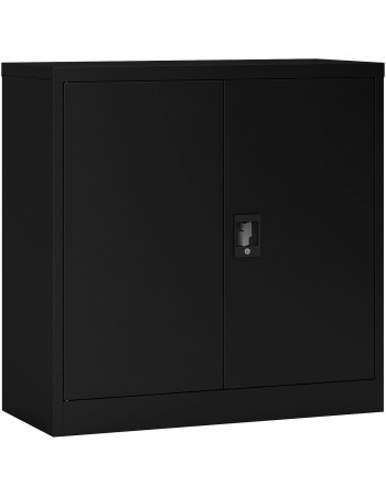 Commercial Metal Black Storage Cabinet Lockable with 2 Shelves 900x400x900mm | TurcoBazaar FCA9BLACK
