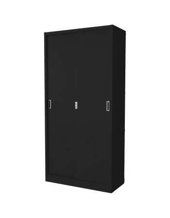 Commercial Sliding Door Steel Black Storage Cupboard with 4 Shelves and Lock 900x400x1850mm | TurcoBazaar FCC18BLACK Commercial Sliding Door Steel Black Storage Cupboard with 4 Shelves and Lock 900x400x1850mm | TurcoBazaar FCC18BLACK