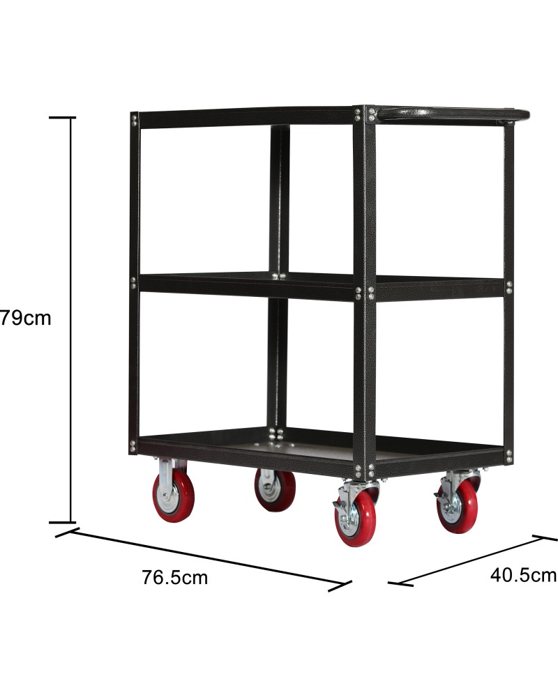 Workshop Utility Trolley Cart 3-Tier 405x765x810mm | TurcoBazaar FS303