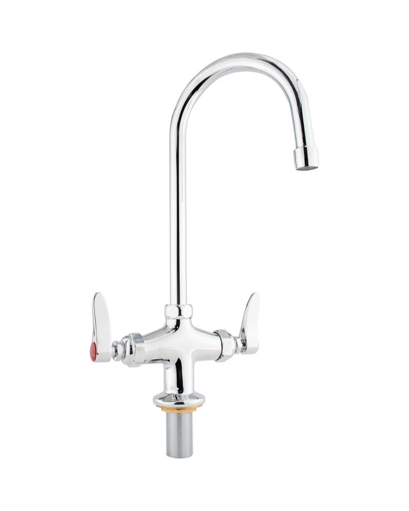 Commercial Single Hole Deck Mount Faucet with 6" Swivel Gooseneck Chrome Plated Brass | TurcoBazaar GD3601