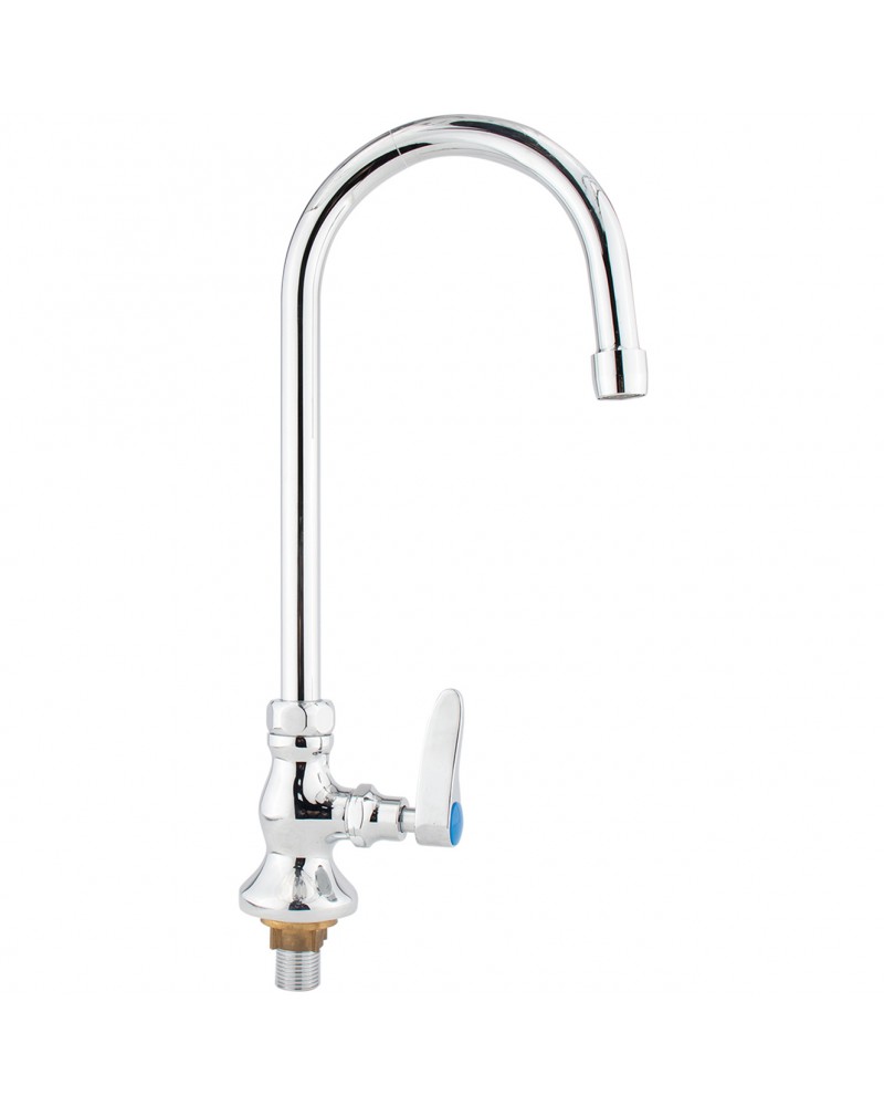 Commercial Single Hole Deck Mount Faucet with 6" Swivel Gooseneck Chrome Plated Brass | TurcoBazaar GD3603