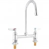Commercial 8" Deck Mount Mixing Faucet with 6" Swivel Gooseneck Chrome Plated Brass | TurcoBazaar GD3605