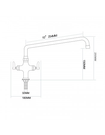 Commercial Single Hole Deck Mount Faucet with 10" Swing Nozzle Chrome Plated Brass | TurcoBazaar GD3610