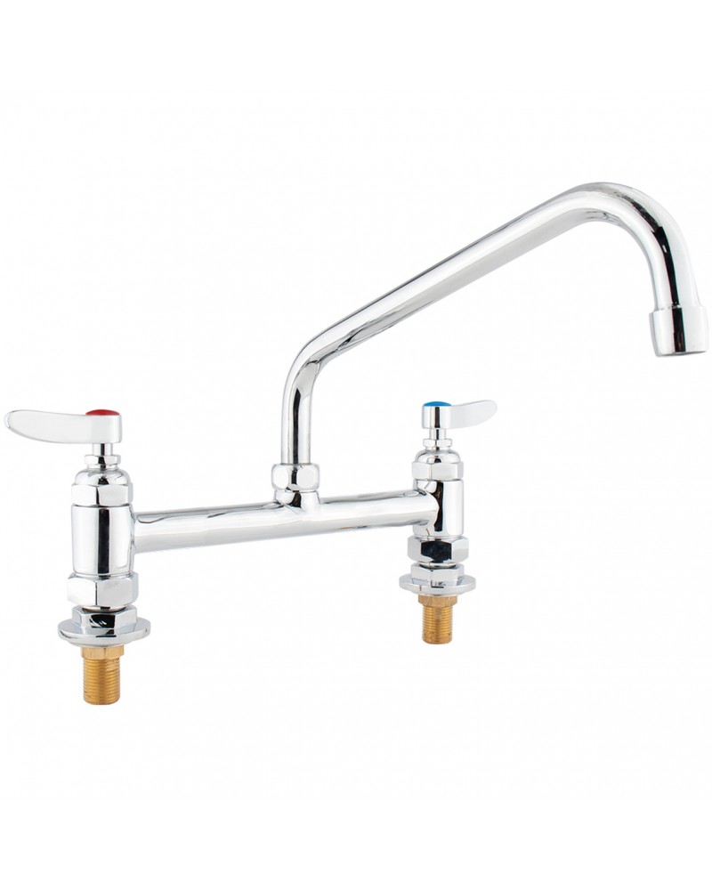Commercial 8" Deck Mount Mixing Faucet with 10" Swing Nozzle Chrome Plated Brass | TurcoBazaar GD3614 Commercial 8" Deck Mount Mixing Faucet with 10" Swing Nozzle Chrome Plated Brass | TurcoBazaar GD3614