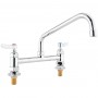 Commercial 8" Deck Mount Mixing Faucet with 10" Swing Nozzle Chrome Plated Brass | TurcoBazaar GD3614