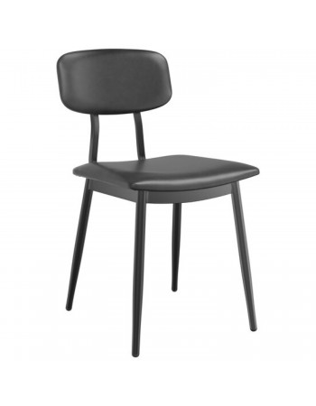 Black Steel Chair with Black Vinyl Cushion Seat & Black Vinyl Back - Set of 4 | TurcoBazaar GS60606BLACKCUSHSEATBLACKBACK Black Steel Chair with Black Vinyl Cushion Seat & Black Vinyl Back - Set of 4 | TurcoBazaar GS60606BLACKCUSHSEATBLACKBACK