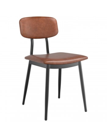 Black Steel Chair with Brown Vinyl Cushion Seat & Brown Vinyl Back | TurcoBazaar GS60606BROWNCUSHSEATBROWNBACK Black Steel Chair with Brown Vinyl Cushion Seat & Brown Vinyl Back | TurcoBazaar GS60606BROWNCUSHSEATBROWNBACK