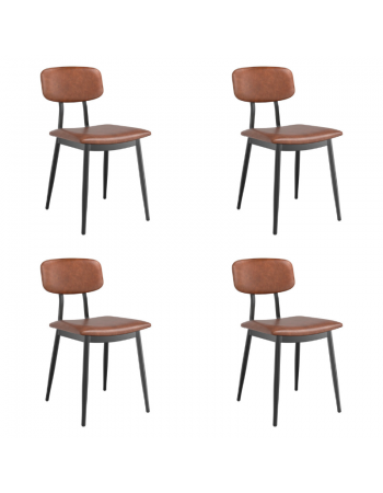 Black Steel Chair with Brown Vinyl Cushion Seat & Brown Vinyl Back | TurcoBazaar GS60606BROWNCUSHSEATBROWNBACK Black Steel Chair with Brown Vinyl Cushion Seat & Brown Vinyl Back | TurcoBazaar GS60606BROWNCUSHSEATBROWNBACK