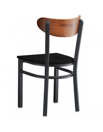 Black Steel Chair with Black Wood Seat & Antique Walnut Back | TurcoBazaar GS65VBLACKWOODSEATWALNUTBACK Black Steel Chair with Black Wood Seat & Antique Walnut Back | TurcoBazaar GS65VBLACKWOODSEATWALNUTBACK