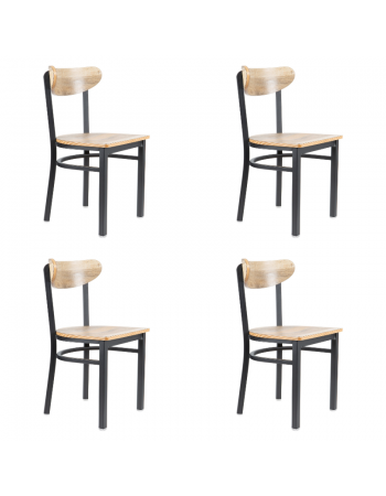 Black Steel Chair with Driftwood Seat & Driftwood Back | TurcoBazaar GS65VDWSDWB Black Steel Chair with Driftwood Seat & Driftwood Back | TurcoBazaar GS65VDWSDWB