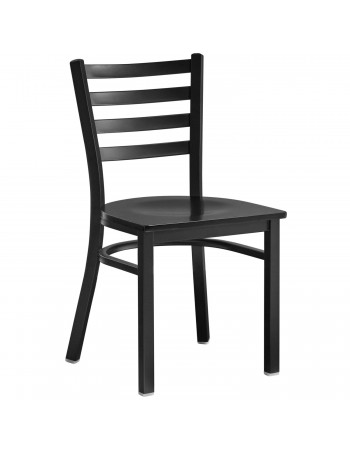 Black Steel Chair with Black Wood Seat & Black Back | TurcoBazaar GS694BLACKSEATBLACKBACK Black Steel Chair with Black Wood Seat & Black Back | TurcoBazaar GS694BLACKSEATBLACKBACK