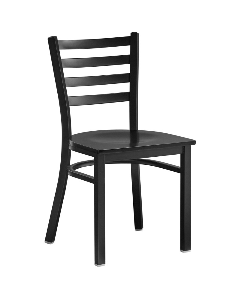 Black Steel Chair with Black Wood Seat & Black Back | TurcoBazaar GS694BLACKSEATBLACKBACK Black Steel Chair with Black Wood Seat & Black Back | TurcoBazaar GS694BLACKSEATBLACKBACK